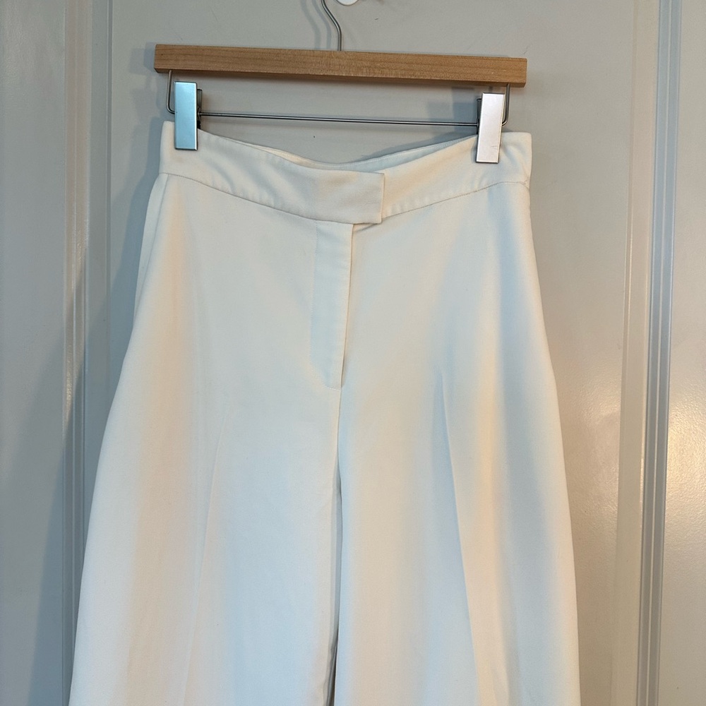 House of CB Ivory High Waisted Wide Leg Designer Trouser Pants, Medium - Picture 10 of 10